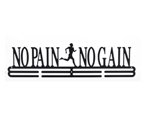 Médaille de style multi-style Porte-support de support de support de support mural crochets mural Triathlon Running Sport Challenge Home Office Decor Pour l'affichage ( Color : No Pain No Gain ) Cover