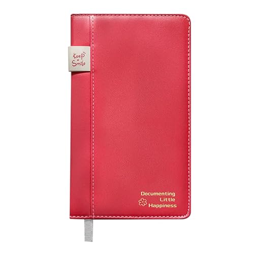 TYBGAU Boutique UK Cuaderno portátil de tapa dura A6, 200 páginas, papel blanco de 100g, encuadernación cosida con páginas de cuadrícula en blanco forradas de cuero PU grueso Diario(Rot,Blank)