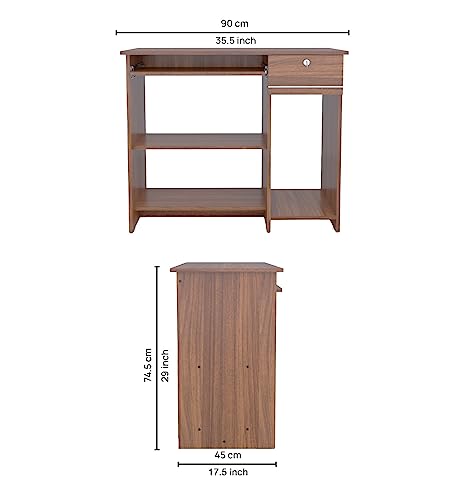 Image of COUCH CULTURE Bingo Engineered Wood Study Table | Multi-Purpose Study Table | Computer Table for Students | Office Table with 1 Drawers | Desk for Work from Home | 1 Year Warranty - Leon Teak