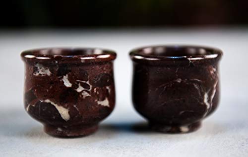 Radicaln Handmade Mini Red Marble Wine Glasses-Set Of 2 Wine Glass Marble Ideal For Champagne Glass And Tequila Shot Glasses –Suitable For Small Gathering And Home Decor Kitchen Set #TOP2