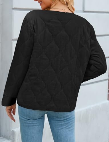 Women's Cropped Puffer Quilted Jacket Floral Bow Tie Front Long Sleeve Padded Coat with Pocket4