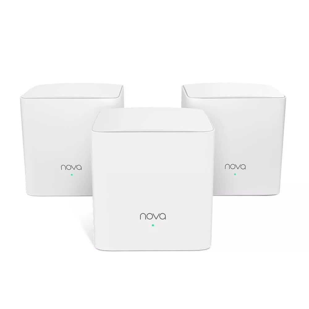 Tenda Nova MW5G Whole Home Mesh Wi-Fi System, 3500sq 2 Wi-Fi Coverage, Two Gigabit Ports, Work with Amazon Alexa, Parental Controls, Easy Set Up, Router and Wi-Fi Booster (Pack of 3)