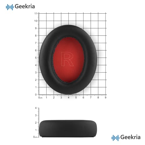 Almohadillas de Repuesto para Auriculares Geekria Compatibles con Anker Soundcore Life Q10, Life Q10BT, Life 2 NEO BT, Almohadillas (Negro/Rojo) miniatura 6