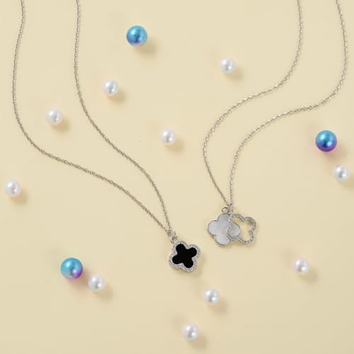 Clover Necklace For Women 14K Real Gold Silver Plated Four Leaf Clover Pendent Necklace Dainty Trendy Cute Simple Women's Jewelry Gift3