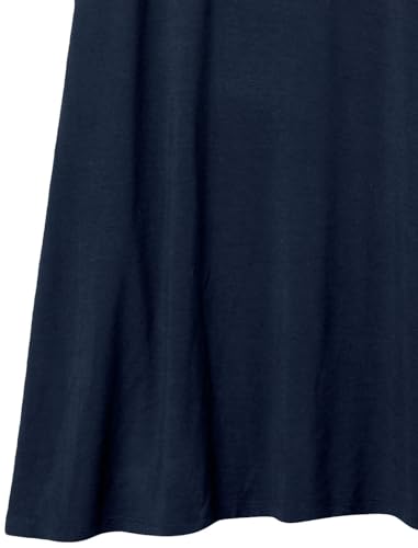 Image of Amazon Essentials Women's Solid Short-Sleeve Scoopneck Swing Dress Dress, -Navy, L