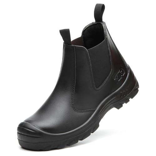 [HANCHJ] Splash-proof Work Safety Boots, Smash and Puncture Resistant Steel Toe Shoes, Anti-slip Labour Insurance Footwear, Outd