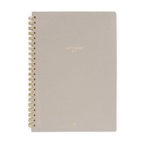 DesignWorks Ink Textured Paper Twin Wire Bound Notebook No. 1, Almond Cookie