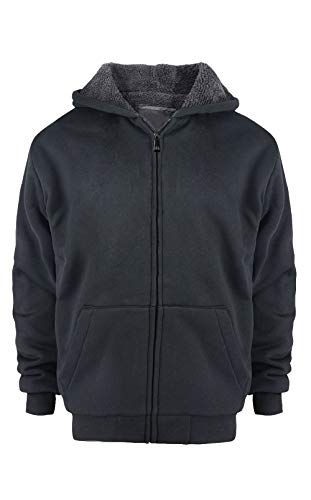 LeeHanTon Sherpa Lined Cool Kids Full Zip Up Hoodies for Teen Boys 8 10 12 14 16 Fleece Activewear Youth Hooded Sweatshirt