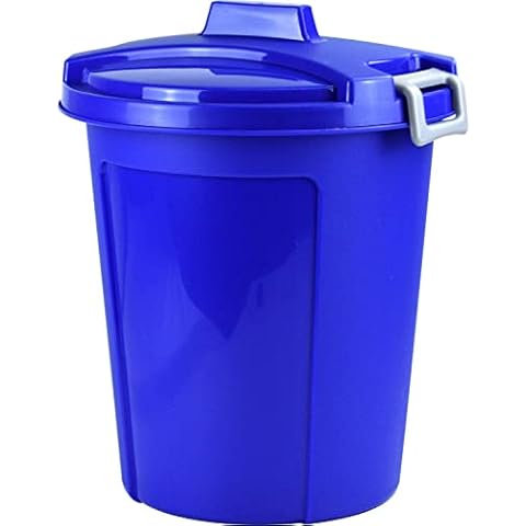 Sterling Ventures Heavy Duty Plastic Garden Waste Rubbish Dust Bin with Locking Lid 23L (Blue) Cover