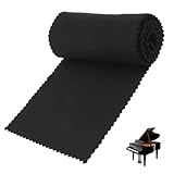 ROLKUFA 1 Staubschutz für Klaviertastatur aus Mikrofaser, für 88 Tasten, wasserabweisend und antistatisch, 125 x 15 cm, Schwarz