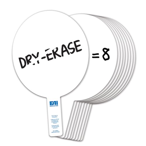 EAI Education Double-Sided Dry-Erase Paddles: Oval - Set of 10