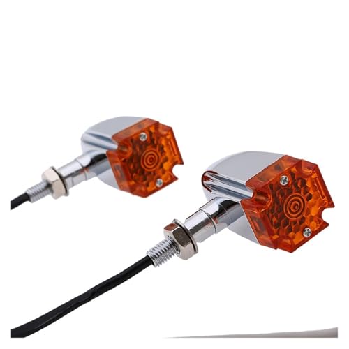 Clignotants LED moto chrome ambre 10mm pour custom et routière