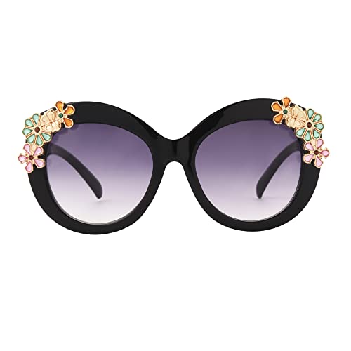 Betsey Johnson Women's Garden Party Sunglasses Round, Black, 141 mm3