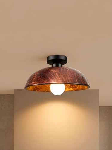 Image of Bosco-Dome Ceiling Lamps | Wooden Ceiling Mount Lights for Living Room & Bedromo | Handcrafted Solid Wood Lights for Hall & Decorations