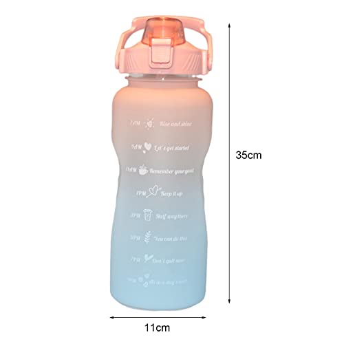 Clenp Waterfles 2L Sport Waterfles Uittrekbaar, BPA-vrij drinkfles kooldioxide geschikt met motiverende tijdmarkering, grote drinkfles voor outdoor/school/uni/bike/kantoor - Image 4