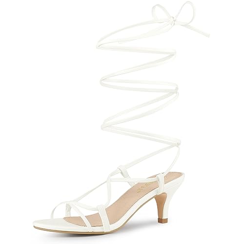 Sandales à talons chatons Allegra K chaussures d'été chic à lanières
