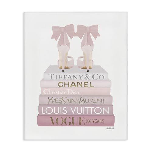 Image of Chic Shoes Glam Bookstack Fashion, 24 x 30 Inch Canvas Wall Art