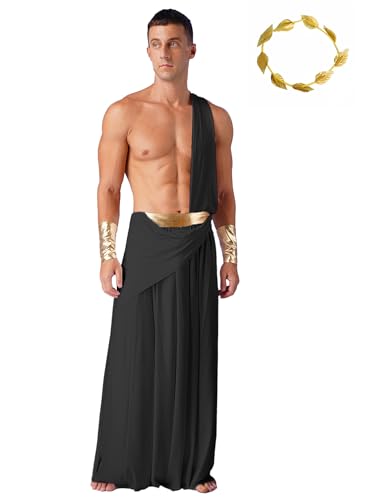 dPois Costume Toga Dio Greco Romano Antico con Polsini Copricapo