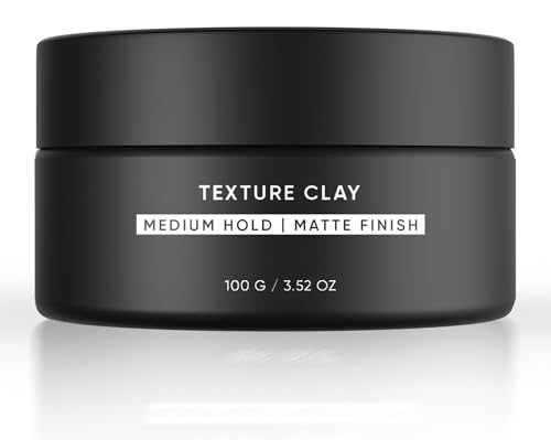 Image of Dasher Texture Clay For Men's Hair (100g), Medium Hold & Matte Finish Puck, Easy To Apply, Flexible Hold & Water-Based, With Vitamin E & Biotin