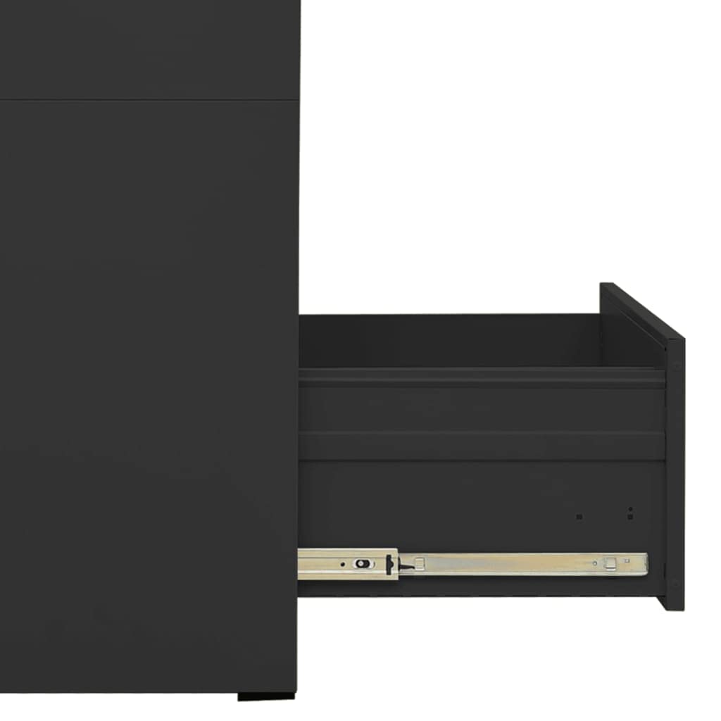 Armadietto portadocumenti in acciaio antracite, 46 x 62 x 102,5 cm, con serratura, 3 cassetti, scomparti per cartelle sospese, ufficio e casa, chiudibile, durevole, design moderno, per