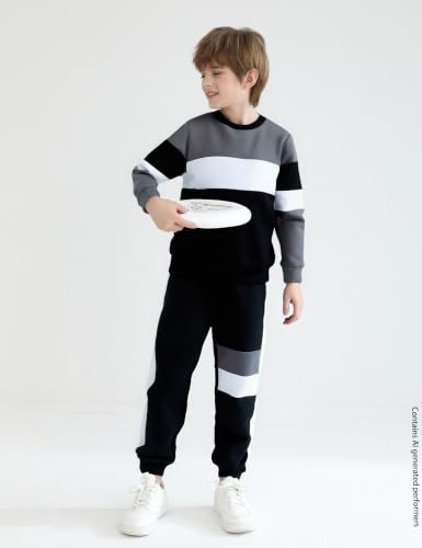 Image of mkodopy Boys Clothes Hoodie Sweatsuits Tops and Pants Boys Fall Winter Outfits Boy Clothing Set