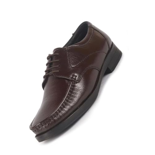 Image of FAUSTO Men's Genuine Leather Formal Lace Up Moccasins Derby Shoes for Office|Memory Cushion Work Shoes Lace-Ups