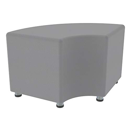 Image of Sprogs 18 inch H Structured Quarter Round Stool -Flexible Modular Collaborative Soft Seating for Office, Home, Lounge and School Classrooms with Durable Frame & Set of 2 inch Legs Add-on - Orange