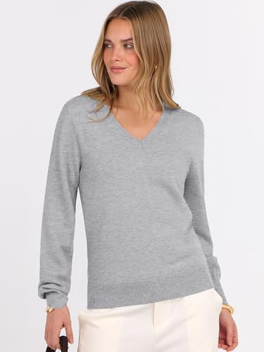 Image of ANRABESS Women's Long Sleeve V Neck Basic Sweaters | Classic Pullover Tops,Soft Loose,Business Casual Work,Travel Vacation,All Day Wear,Fall Spring Outfits,Winter Layer Clothing