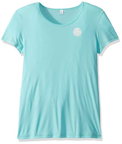 Rip Curl Whitewash Loose FIT Short Sleeve Rash Guard, Blue, XS