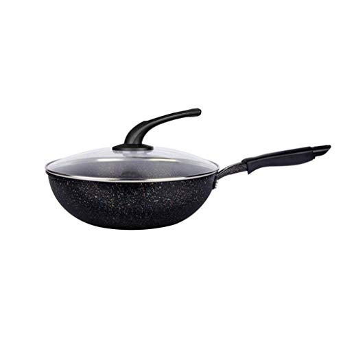 Wok de acero inoxidable antiadherente con tapa