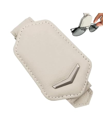 Porte-lunettes de soleil pour voiture : étui en cuir blanc multifonctionnel