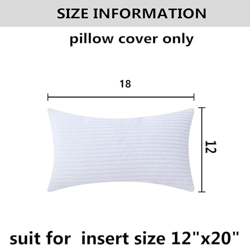 Image of Guffaw Corduroy Rectangular Cushion Covers, Size 12x18, Pack of 2, Multiple Colors (1, White)