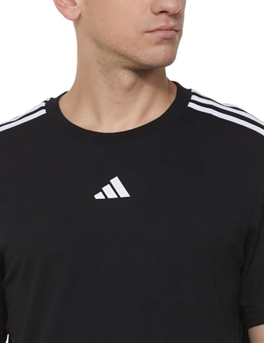 Image of adidas Men Cotton Striped Regular Fit T-Shirt