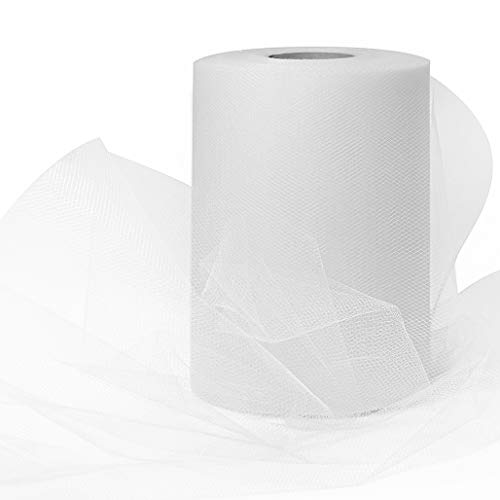 Image of Expo International Decorative Matte Tulle Spool of 6 inch X 100 Yards | White (Pack of 2)