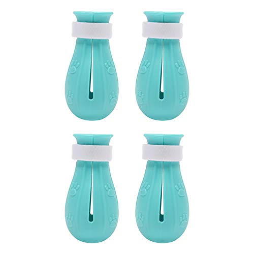 ULTECHVO Sapatos antiarranhões para pés de gato – capa de unha de borracha silicone para gatos 4 peç