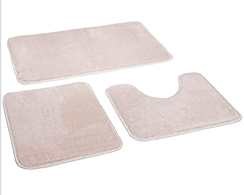 TA&MA STORE-Badematten Set 3 teilig Badezimmerteppich rutschfest Badteppich Badvorleger...