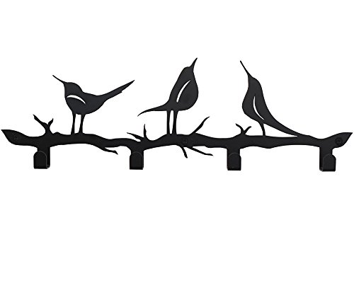 Stur-De Key Holder for Wall - Rustic Key Hooks for Hanging Accessories, Metal Key Hanger Farmhouse Style - Iron Wall Mounted Key Holder, Birds Design Key Rack - 16 x 5 x 1 Inches