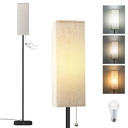 CRLL Floor Lamp for Bedroom Living Room: LED Modern Standing Lamp, Tall Lights for Office, Dimmable Pole Lamp for Reading, Kids Room, Working