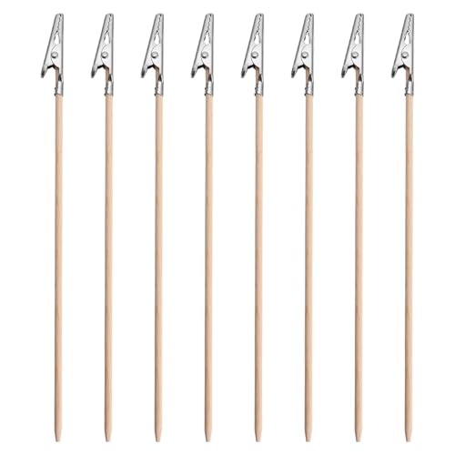 EXCEART - EXCEART 100pcs Alligator Clips Bamboo Stick Metal Alligator Iron Clip Clasp Model Painting Sticks for Airbrush Hobby Model Parts - -5%