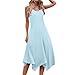 Sruiluo Sleeveless Tank Dress for Women Round Neck Fashion 2025 Summer Handkerchief Hem Flowy Vacation Casual Sundresses Light Blue