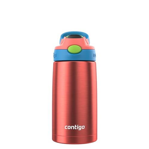 Image of Contigo AUTOSPOUT Water Bottle, 13 oz, Coral Blue /Poppy