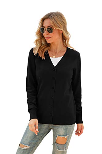 VIISHOW Women's V Neck Button Down Knitwear Long Sleeve Soft Basic Knit Cardigan Sweater3