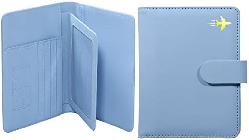 Passport Holder Passport Wallets, Upgraded Passport Holder Card Slots, RFID Waterproof Travel Wallets for Men/Women/Family and Business (Blue)