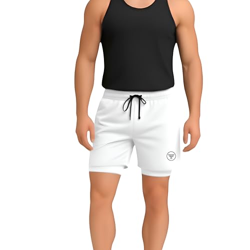 Image of Men's 2 in 1 Active Dual Shorts with Inner Tights Layer & Compression Liner, Double Layer Athletic Short for Running, Gym & Sports
