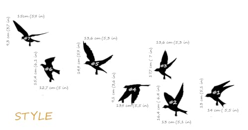 Image of Bird Wall Art Hooks - Set of 7 Metal Decorative Bird Hooks for Wall, Key Holder & Clothes Hanger - Laser Cut, Powder Coated, Heavy Duty, Rustic Home Decor for Living Room & Entryway