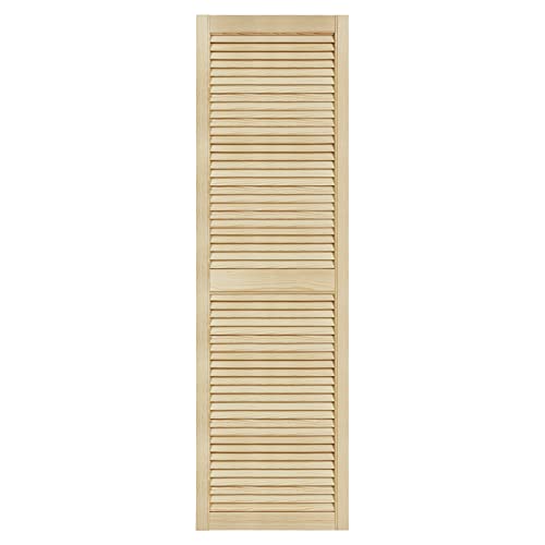 DecoMeister Puerta de Lamas Tipo Persiana de Lumbrera de Celosía de Madera Maciza de Pino Para Armarios Frente de Mueble con Listones Abiertos de Dimensiones 494x1700 mm Producto Individual