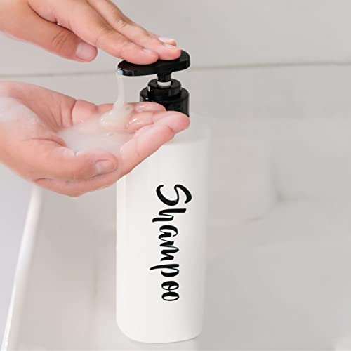 Aumio 16.9Oz Shampoo And Conditioner Dispenser Set Of 3-Printed Shower Soap Dispenser Plastic Shampoo Bottles Refillable With Pump - Shampoo Conditioner Body Wash Dispenser For Bathroom Shower Wall #TOP5