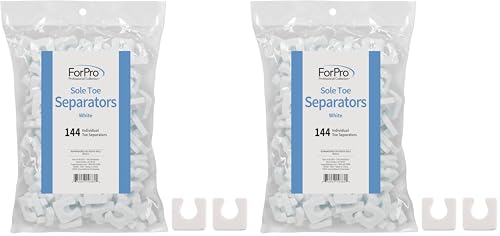 Image of ForPro Sole Toe Separators, White, Individual Toe Separators for Pedicures, 144-Count (Pack of 2)