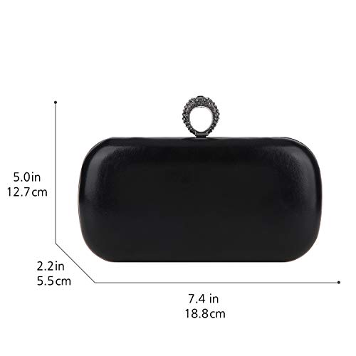 Fawziya Knuckle Clutch Evening Bags For Women Purses And Handbag-Black