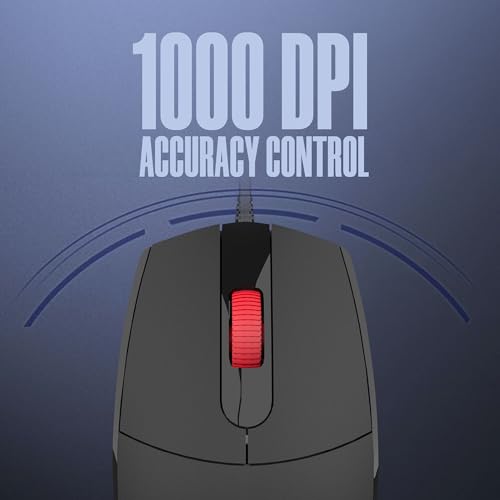 Image of Intex USB Glide Wired Mouse | 1000 DPI Optical Sensor | 1 Million Button & Smooth Scrolling | 2.6m Plug & Play Cable | Ergonomic Mouse for Win /iOS /Android (Black)